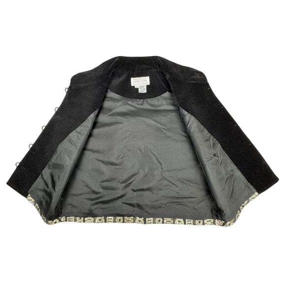 Doncaster Womens Velvet Metallic Jacquard Vest Sz 8 Gold Silver Evening Shimmer - Picture 10 of 15